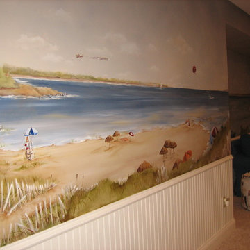 Summertime mural in Wisconsin summer home
