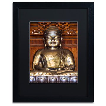 Philippe Hugonnard 'Buddha' Art, Black Frame, Black Matte, 20"x16"