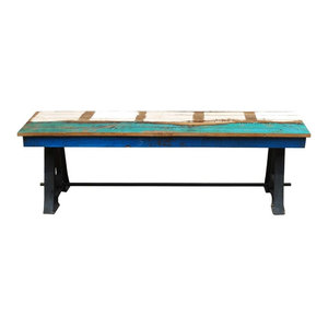 Big Teak Wood Bench Transitional Accent And Storage Benches