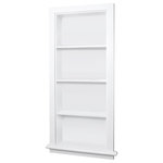 Fox Hollow Furnishings - 14x36 Recessed Aiden Wall Niches, White With Plain Back 3 Shelves - The 14x36 White Aiden Wall Niche by Fox Hollow Furnishings features a stylish bottom ledge and is handmade from wood then painted a stunning white, giving this a nice, clean look. Available with with a beadboard back or plain back and with 3 shelves or 2. Put them in a bathroom to display amenities, an entryway to show off your favorite small home décor, or any other room where you could benefit from additional tasteful storage.