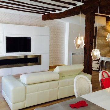 Decorating with XXL bioethanol fireplace by Shioconcept