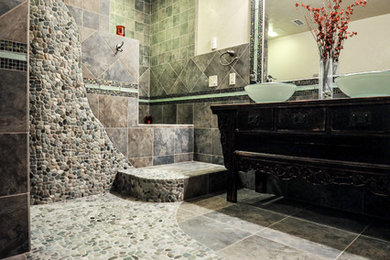 Bathroom - rustic master bathroom idea in Phoenix