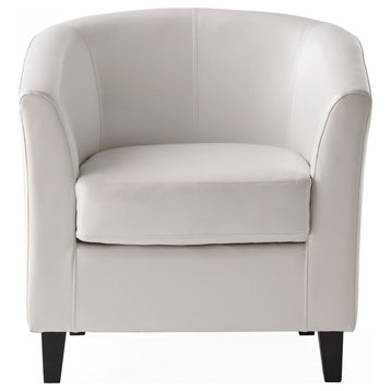 GDF Studio Prescott Tub Design Club Chair, Ivory Leather