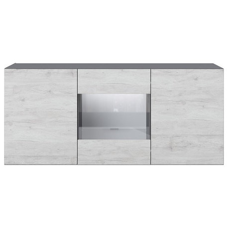 ZAVIAN Sideboard, Slate Grey/White Monaco