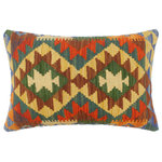 Bareens Designer Rugs - Turkish Southwestern Wicks Hand Woven Kilim Pillow - Embellish your home with this timeless casual chic handmade Southwestern Kilim throw pillow covers made with wool and cotton. Constructed on a loom by Nomad Turkman people with hand spun wool and Natural Vegetable dyes these beautiful Kilim pillow covers are known for their beautiful repetitive geometrical, naturalistic floral and traditional patterns yet still giving it a moden look. Masterfully artisan-crafted on traditional Kilim looms with a contemporary fashion palette producing bold intricate sharp patterns making them a standout piece in any decor.