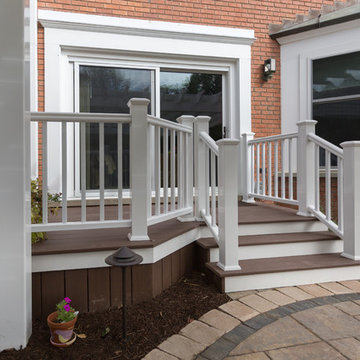 Unilock Beacon Hill patio, Pergola, AZEK Deck and LED Lighting
