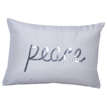 14" X 20" Sequin Peace Pillow