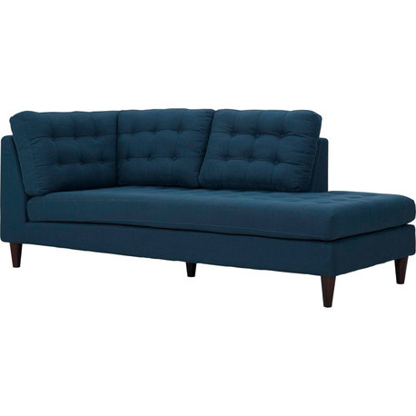 Empress Upholstered Fabric Right Facing Bumper, Azure