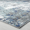 Jerrell Contemporary Abstract Blue/Blue Indoor Rectangle Area Rug, 5'x7'