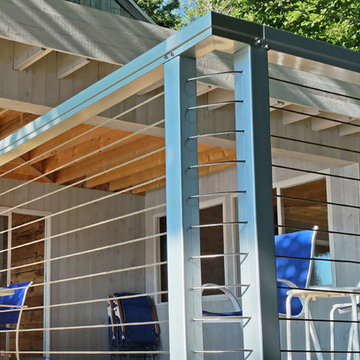 Newington, CT: Natural Aluminum Cable Railing Overlooking Water