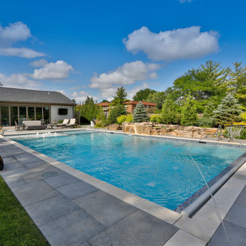 Arlington Heights, IL Swimming Pool and Hot Tub with Jump Rock