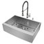 VIGO All-In-One Camden Stainless Steel Farmhouse Kitchen Sink Set, 33"