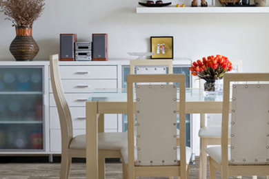 Trendy dining room photo in Montreal