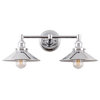 Andante 2 Light Industrial Wall Sconce with LED Bulbs, Polished Chrome