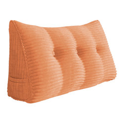 WOWMAX - Bed Wedge Pillow Headboard Cushion Daybed Backrest Pillow Reading Wedge Orange, 39x20x8 - Bed Pillows