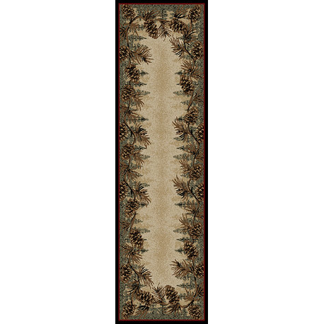 Mount Le Conte Pine Cone Lodge Area Rug, 2'3"x7'7"