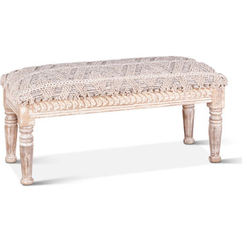 Algiers Woven Accent Bench Off-White