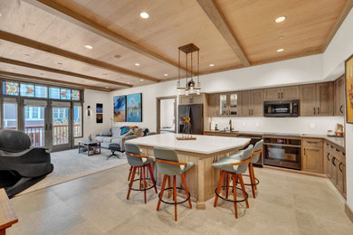 Inspiration for a contemporary kitchen remodel in Salt Lake City with an island