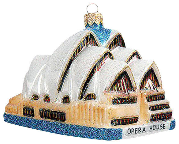 Sydney Opera House Australia Polish Mouth Blown Glass Christmas Ornament christmas-ornaments