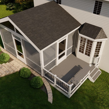 Moisture Shield Elevate Alpine Gray Screened Porch and Deck