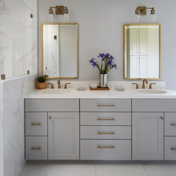 Soothing Transitional Bathroom Remodel