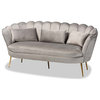 Zena Glam Gray Velvet Upholstered Sofa
