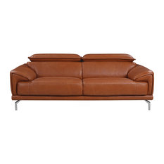 Italian Modern Sofas Houzz Sofamania Mid Century Modern Sofa With Adjule Headrest Italian Leather Camel
