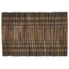Water Hyacinth Placemats With Striped Design, Set of 4, Black