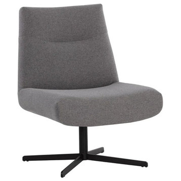 Hiero Swivel Lounge Chair, Charcoal Gray
