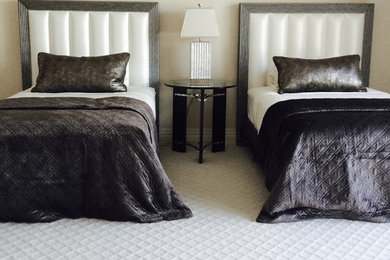 Trendy bedroom photo in Miami