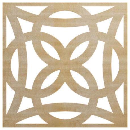 Large Baytown Decorative Fretwork Wood Wall Panels, Birch