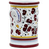 Utensil Holder ORVIETO ROOSTER Deruta Majolica Red Ceramic Handmade