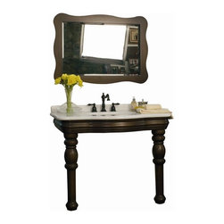 Belle Foret Model C50101 Wood Console Lavatory and Mirror - Bathroom Vanities And Sink Consoles