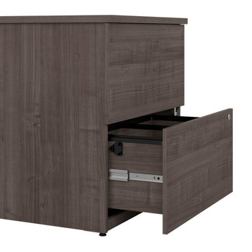 BESTAR Logan 28W 2 Drawer Lateral File Cabinet in medium gray maple