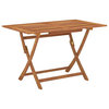 vidaXL Outdoor Dining Table Folding Garden Patio Table Solid Eucalyptus Wood, 47.2" X 27.6" X 29.5"/ 1 Pcs