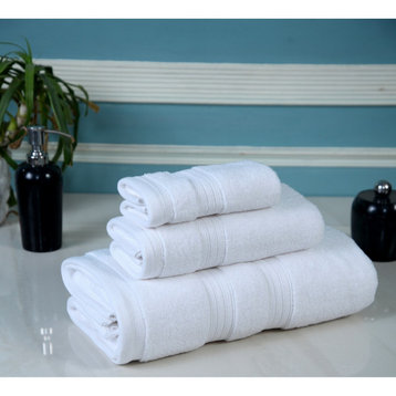 Waterford Cotton Towel Set of 3, Premium Cotton & Luxury Towels Sets, White