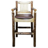 Glacier Country Collection Captain's Bar Stool, Upholstered Seat, Saddle Pattern