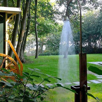 Badekarrensauna und Gartendusche