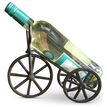 Wine Bottle Holder Bicycle Tri-Wheel Design Cast Iron