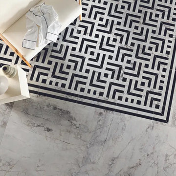Balance black and white floor tiles