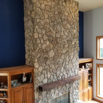 Moss Rock Natural Thin Stone Veneer Interior Fireplace