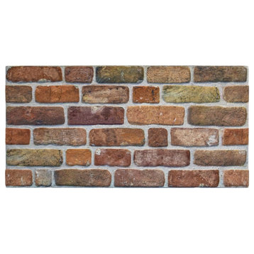 Faux Face Brick 3D Wall Panels, Brown Beige, Set of 10, Covers 53 sq ft