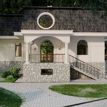 Classical House Exterior Transformation & Multi-Level Landscape Design