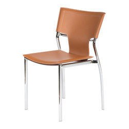 Vera Chrome Dining Chair | Cognac (Set of 4) - Dining Chairs