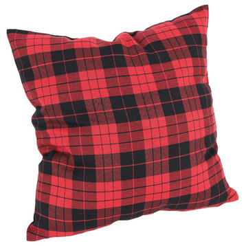 14" X 14" Black and Red No Icon Polyester Zippered Pillow