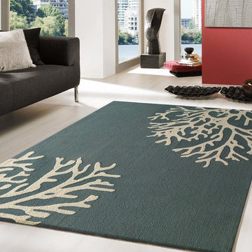 Indoor and Outdoor Floral Area Rugs In Size 4' ft. x 5'4" ft.