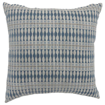 Contemporary Style Simple Traditionally Designed Set Of 2 Throw Pillows, Blue