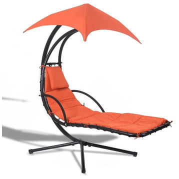 Modern Hanging Chaise Lounge Chair With Canopy