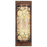 Livex Lighting - Avalon Wall Sconce, Palatial Bronze With Gilded Accents - Distinct and stylish, this wall sconce is great for foyers, family rooms and bathrooms. Finished in palacial bronze with gilded accents, this design features decorative circles over  a warm, hand painted gold dusted art glass.