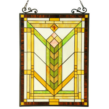 Barley, Tiffany-Glass Mission Window Panel 18"x24"